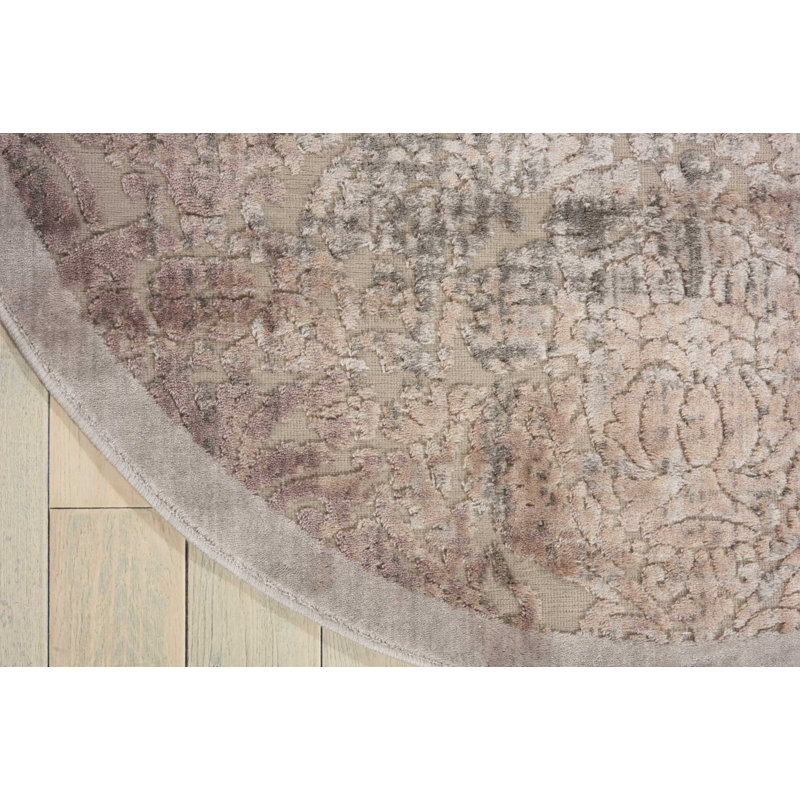 Tapis gris Marty, Rond 5 pi 3 po
