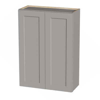 Armoire murale en bois massif de 30 pouces avec portes à fermeture douce et tablettes réglables pour la cuisine, la salle de bain et la buanderie
