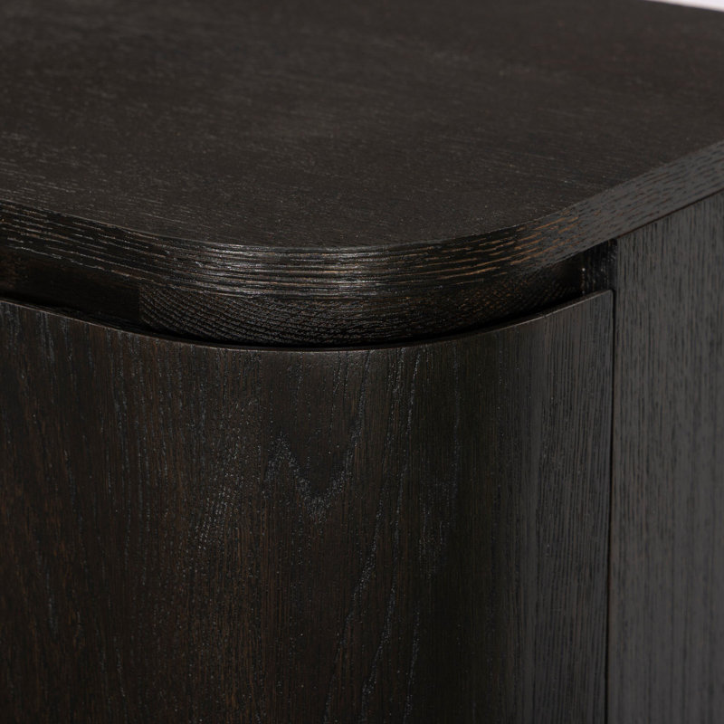 Elle Media Console-Tawny Oak Veneer, Worn Black Oak