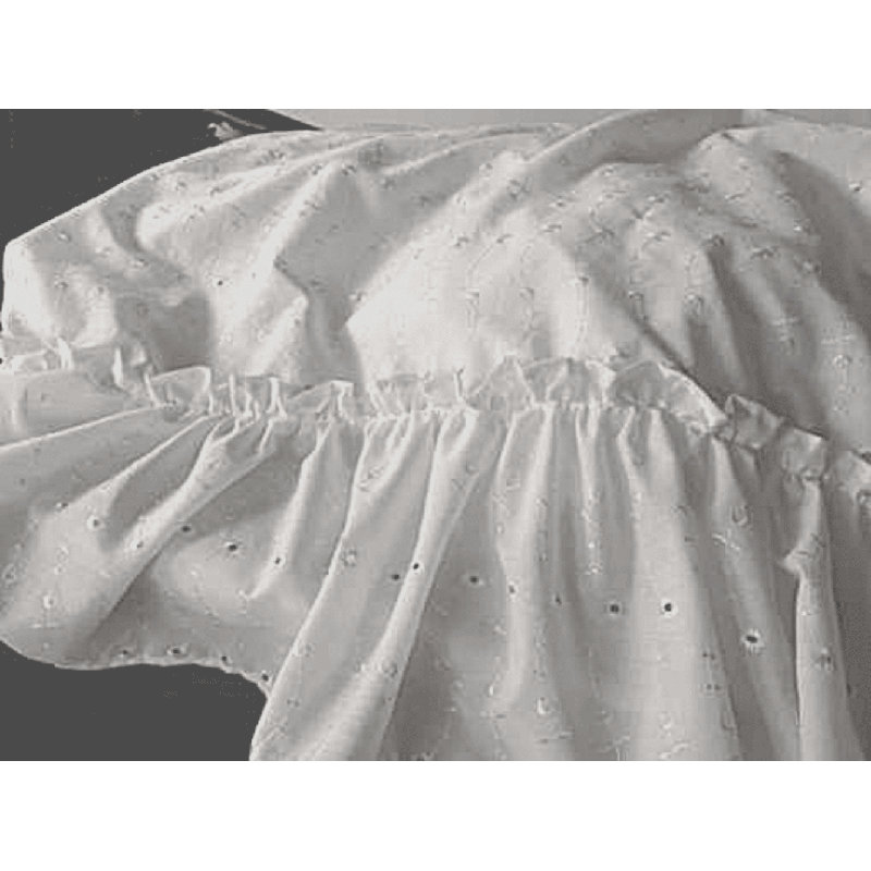 Dessus de lit à baldaquin en tissu avec œillets blancs brodés Fantasy - parfait pour votre cadre de lit à baldaquin existant