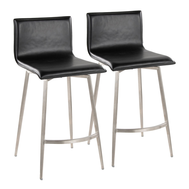 Mara Upholstered 26" Fixed-Height Counter Stool - Set Of 2