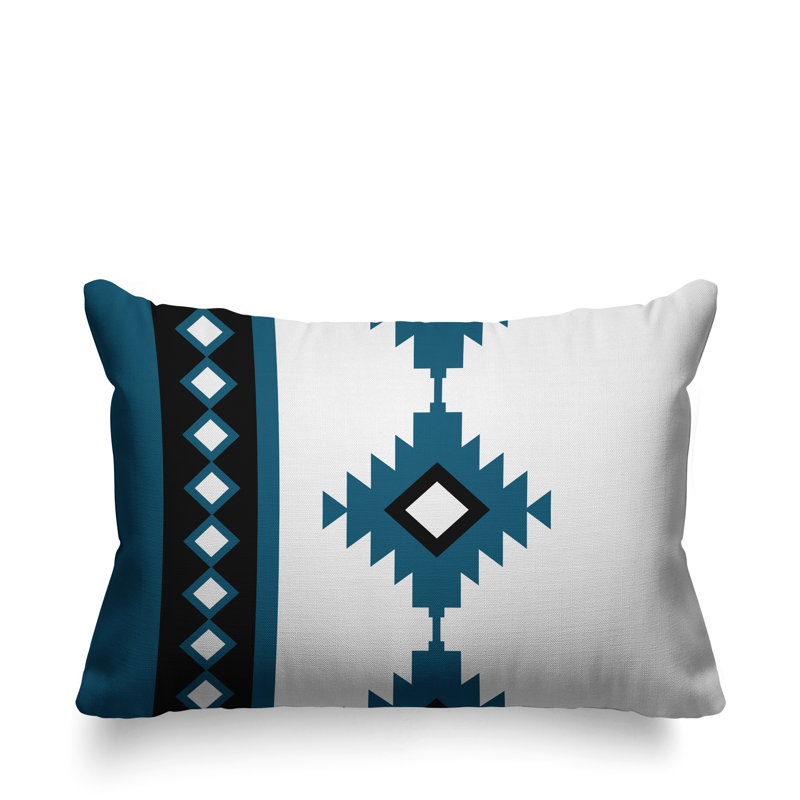 Coussin intérieur / extérieur Carlos Southwestern, Turquoise