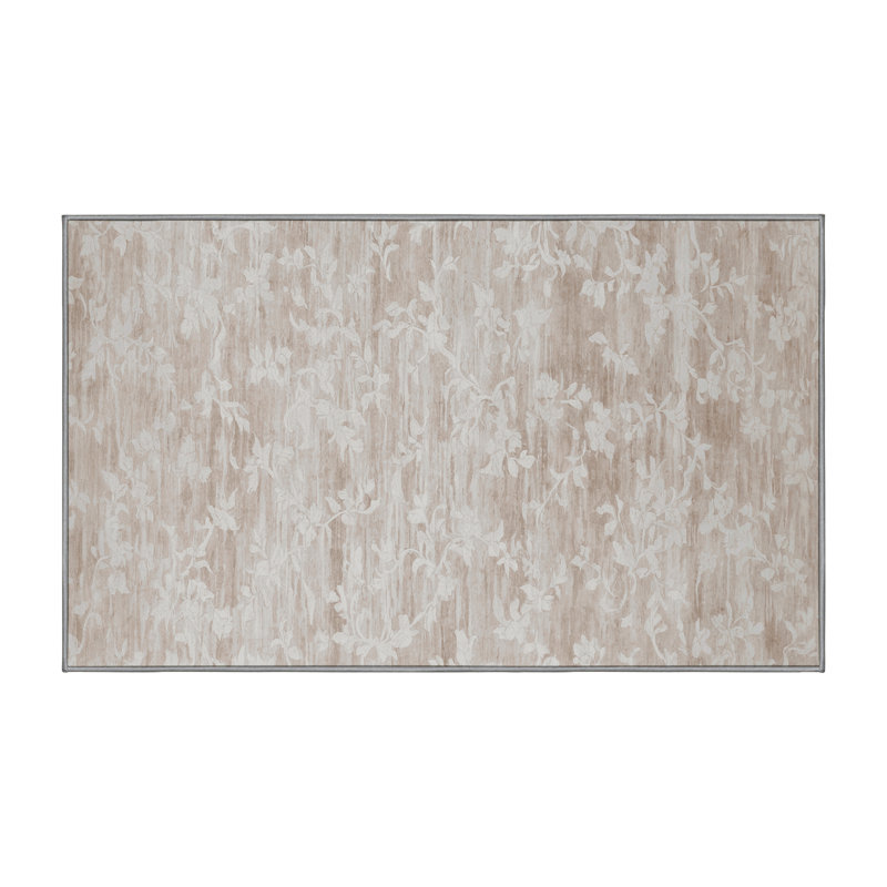 Machine Washable Gray Area Rug, Rectangle 7' x 9'