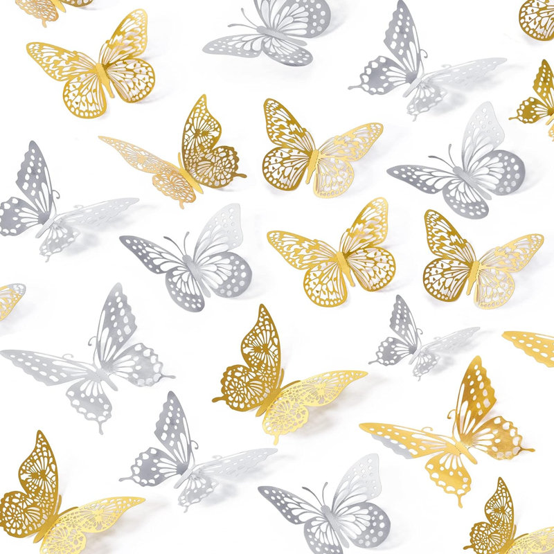 Cowes Insects Wall Decal, Gold/Silver