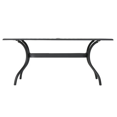Rectangle Cast Aluminum Expandable Outdoor Patio Dining Table - Copper, Weather-Resistant, Seats 8, Removable Leaf