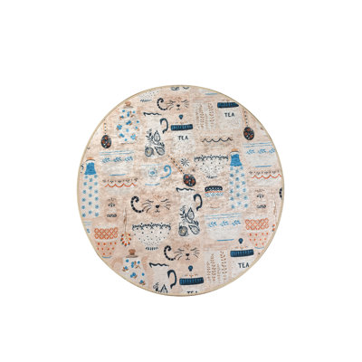 Tapis rond luxueux, 55,1 pouces de diamètre, 100% polyester, hauteur des poils de 0,4 pouce | Antibactérien, antidérapant sous la surface, lavable en machine à 86 ° F | Parfait pour le salon, la chambre à coucher et les aires de jeux pour enfants