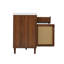Meuble-lavabo moderne en rotin 60 po avec lavabo SMC, armoire de rangement en bois massif avec 5 tiroirs à fermeture en douceur (naturel / brun)-129943608