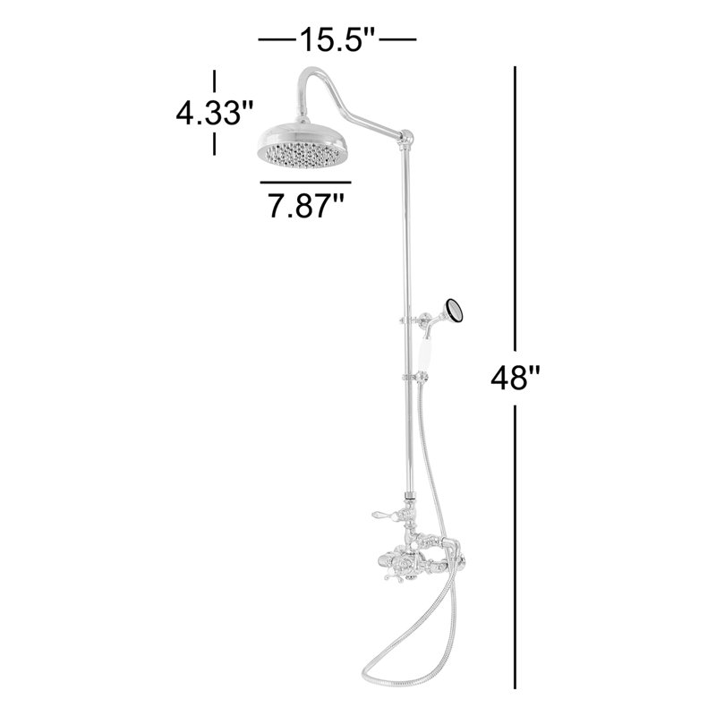 Douche thermostatique apparente et douchette à main de Strom Living, Laiton ultra enduit
