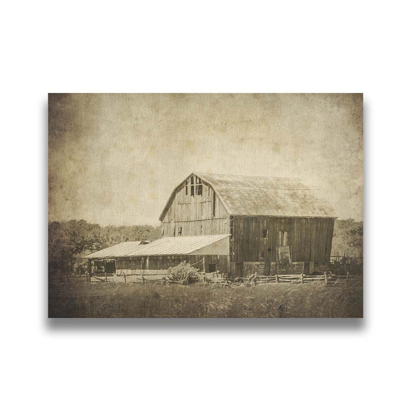 Old Farm, Old Barn par Hal Halli. Impression sur papier - Montée et encadrée, H 34 po x l 44 po