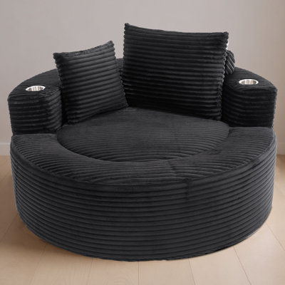 Round Sofa Bed with Memory Foam Sectional Couches for Living Room, Cloud Couch with three pillows