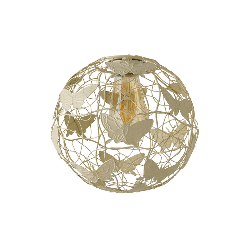 20cm H Metal Round Pendant Shade ( Clip On ) in Cream