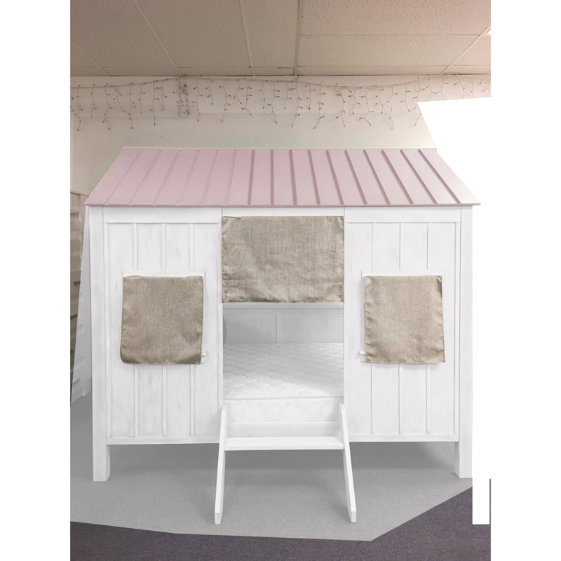Lit double blanc et rose - confortable et relaxant de longue durée