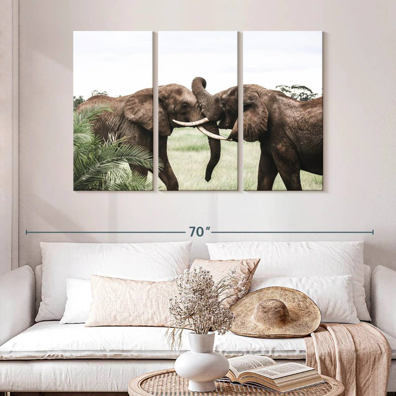 Playing Elephants, 32" H x 50" W