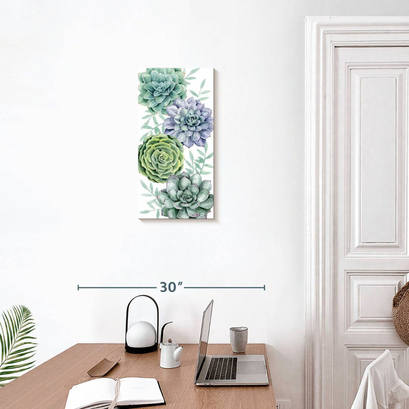 Succulent Swatch Collection B, 24" H x 12" W