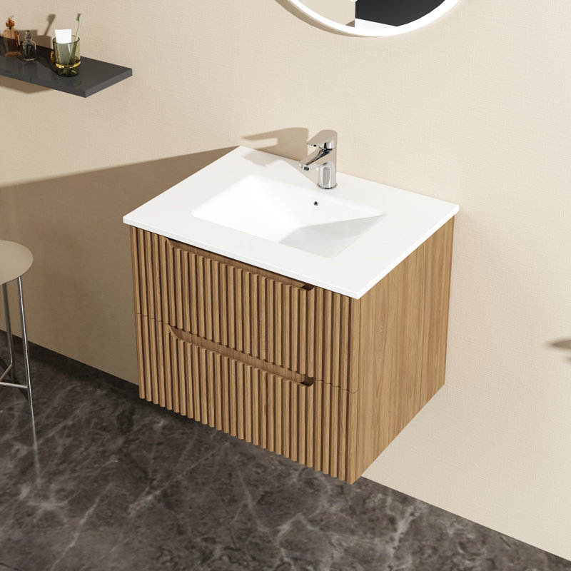 Meuble-lavabo mural 24 po avec lavabo à cuve flottante Goodyo