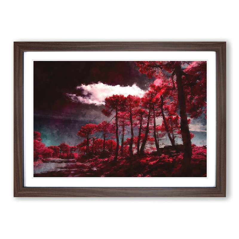 Plum Forest - Picture Frame Painting Print, 62cm H x 87cm W x 2cm D, Walnut Framed