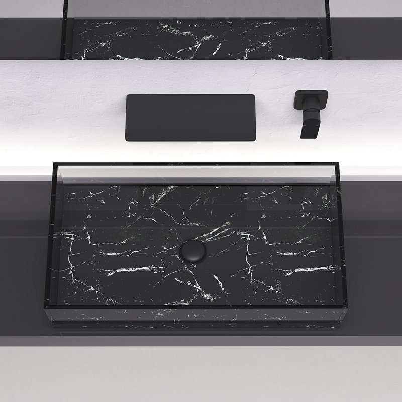 Waterfall Bathroom Sink Faucet, Matte Black