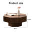 Table basse octogonale en bois de 30,51 pouces, élégante et durable pour les salons et les chambres modernes, finition noyer