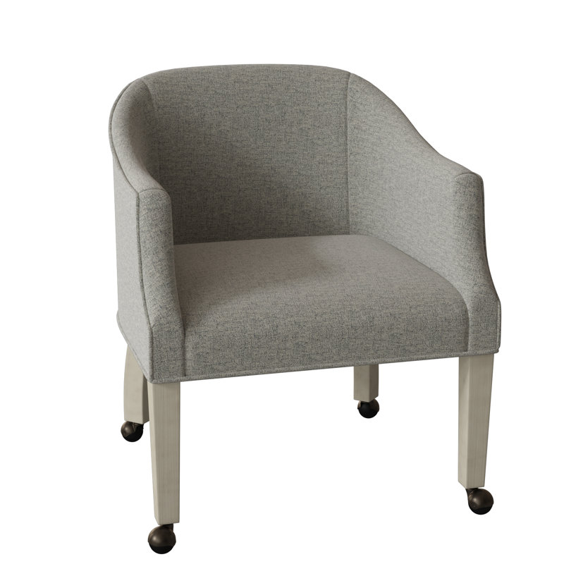 Fauteuil demi-tonneau Aiden, 3160 platine 100% polyester, Noisette