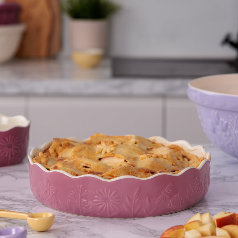 IN THE MEADOW PIE PINK DISH 9"