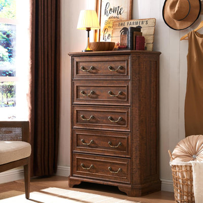 Theron 5-Drawer Manufactured Wood Tall Chest
