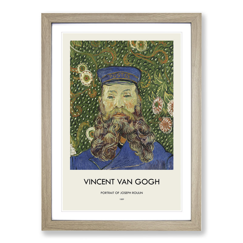 The Postman Joseph Roulin Vol.1 by Vincent Van Gogh - Picture Frame Painting, Oak Framed, 65cm H x 48cm W x 2cm D