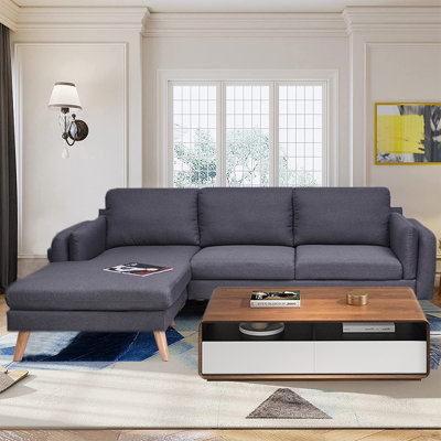 Upholstered 84.65 " L-Shaped Sofa & Chaise