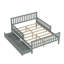 Lit plateforme double en bois avec garde-corps des deux côtés et deux tiroirs de rangement, gris-1611853681-1611853682
