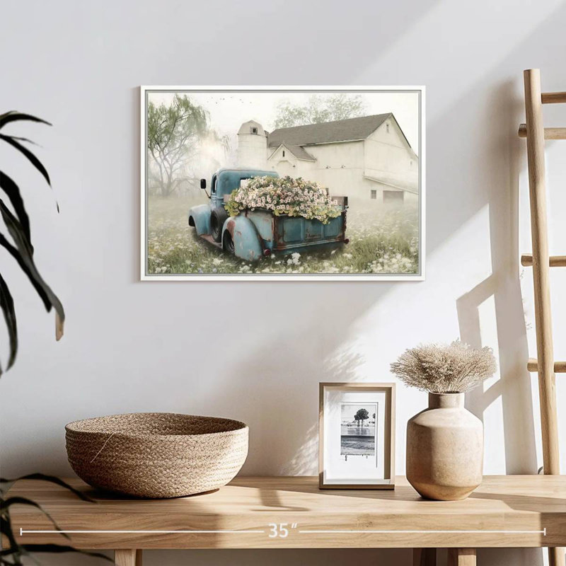 Pleine de fleurs, Cadre flottant blanc, 19 po x 13 po
