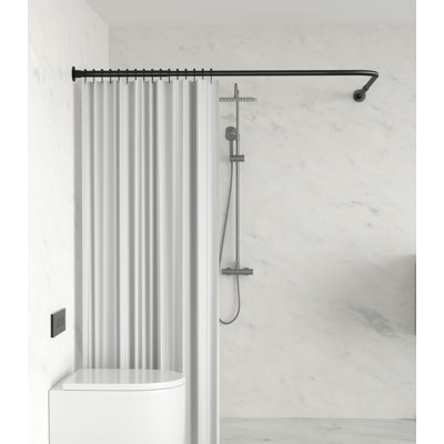 L-Shaped Drill / Screw Shower Curtain Pole