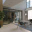 Cloison 4 panneaux coulissants en verre transparent - structure en aluminium avec technologie Silent Glide-49164112-83099410