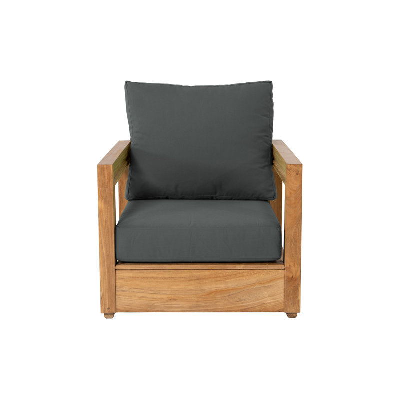 Chatsworth Outdoor Teak Lounge Chair, Coal