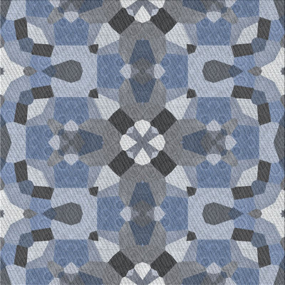 Bleu géométrique/Tapis décoratif gris