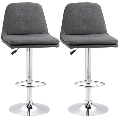 Dixion Swivel Upholstered Adjustable Height Bar Stool with Steel Frame