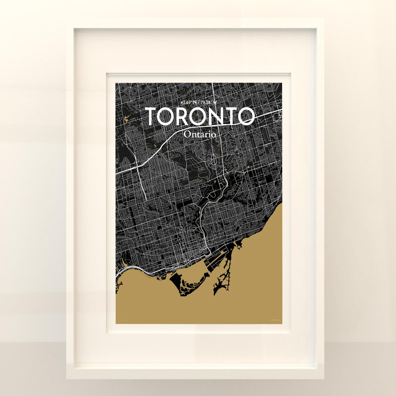 Toronto City Map In Luxe - No Frame Print, 24cm H x 18cm W x 0.05cm D
