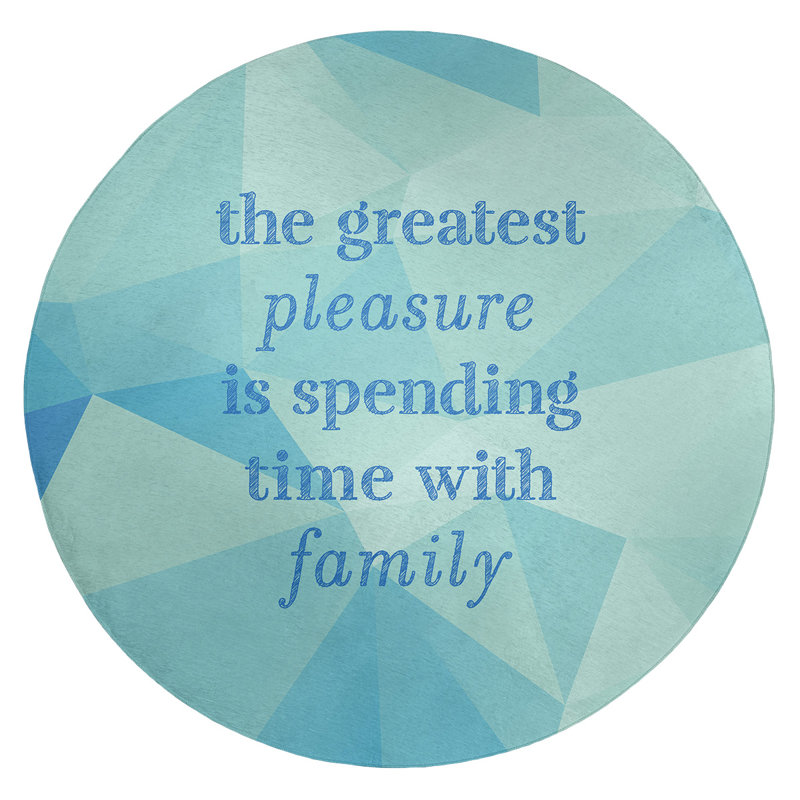 Tapis en chenille artificielle Quotes, Rond 5 pi