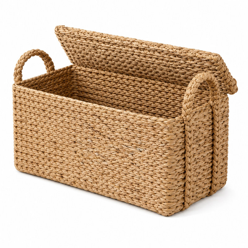 Panier de rangement décoratif et fonctionnel tissé à la main Cole et Grey Seagrass avec poignées tressées