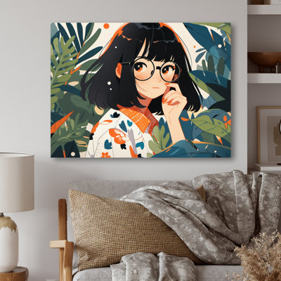 Female Anime Character V - Fashion Woman Print on Metal