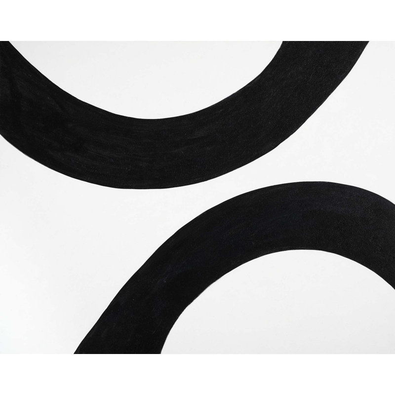 Black And White Curves Print, Unframed, 39" H x 50" W
