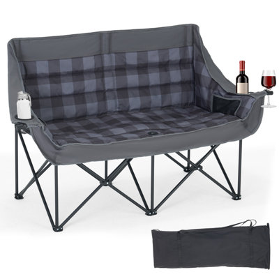 Glena Folding Camping Chair with Cushions