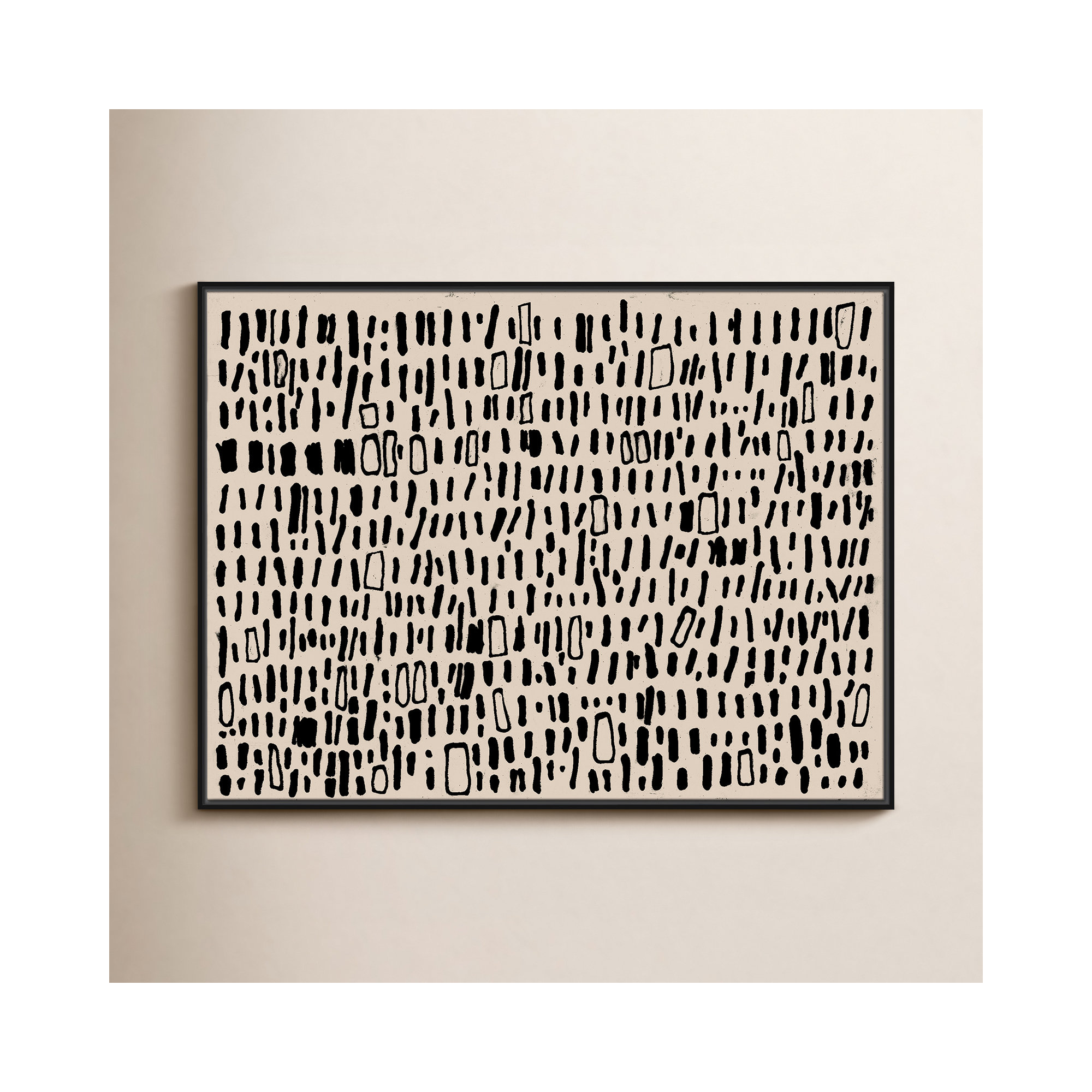 Tribal Code by Filippo Ioco, Black, 31.5" H x 41.5" W