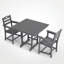 Ensembles de salle à manger de patio compacts, ensemble bistro moderne gris Hdpe
