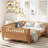 Wood Platform Bed with Rails-111912649-111912648