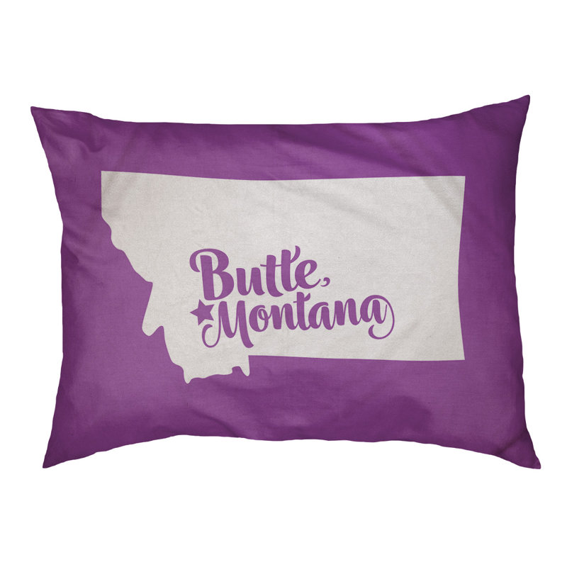 Coussin stylisé montana Butte, Petit (L 18 po x l 28 po), Violet