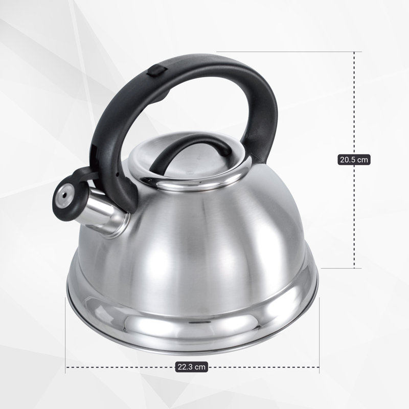 Buckingham Retro Whistling Kettle Stainless Steel 3 Litre