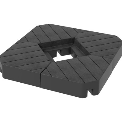 132Lb Water/176Lb Sand Umbrella Stand Weights, Black, For 8'-10' Cantilever Umbrellas, Outdoor, Resilient Base Weight , Sand, Material