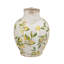 Vase en céramique blanche avec motif jaune citron