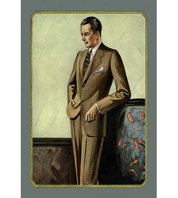 Young Men's Two-Button Sack Painting Print