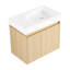 Meuble-lavabo de 61 cm avec lavabo en céramique, lavabo suspendu mural, rangement en bois à double porte pour salle de bain, chêne - Meuble-lavabo de 61 cm, rangement, style moderne