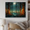 «Glowing Lights In The Full Moon Forest Magic», art mural prairie